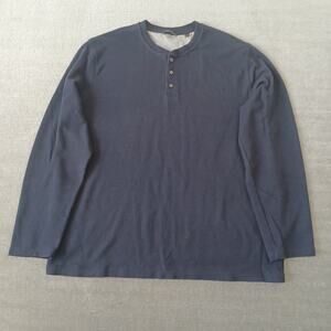 Vince Henley Sweater Mens 2XL Blue Soft Casual Midweight Stretch Long Sleeve